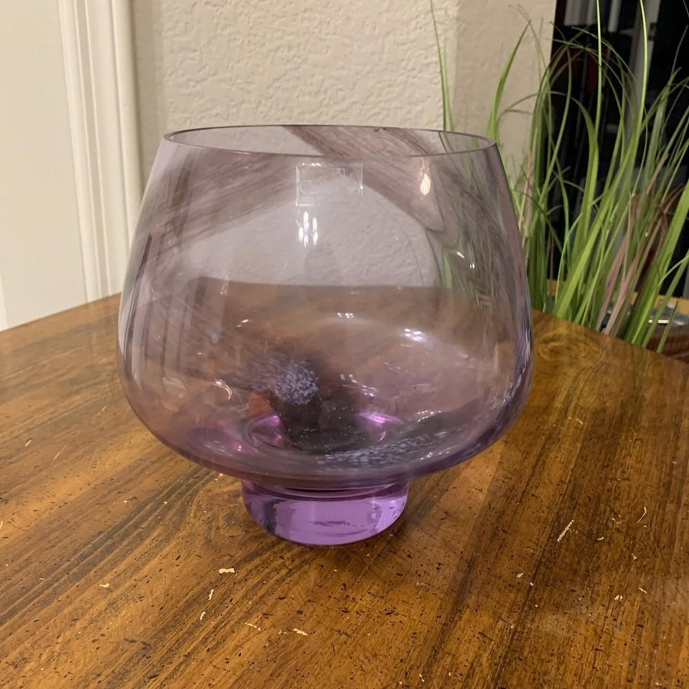 Caithness Scotland Purple Swirled Glass Vase